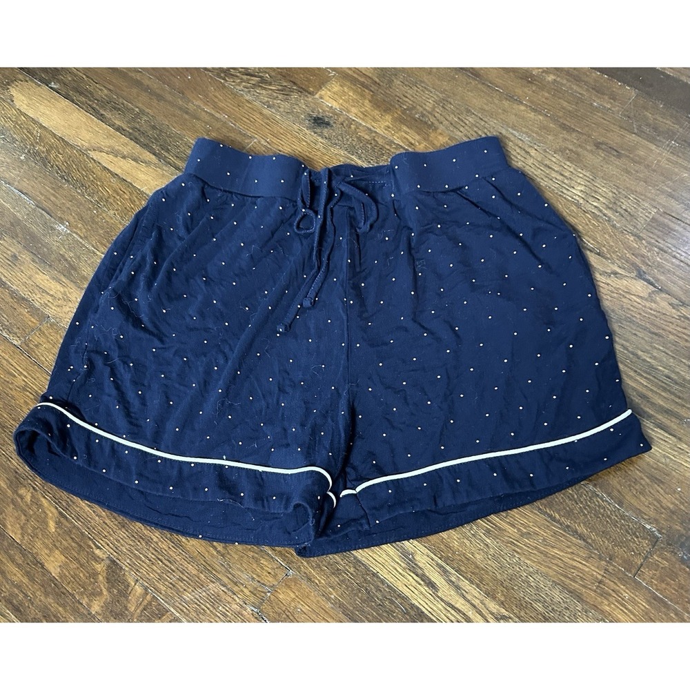 Women's Cozy Earth Blue Mini Dot Print Bamboo Stretch Pajama Shorts Size S Comfy